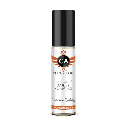 CA Perfume Impression of Amber Romance Unisex Fragrance Oil Amber Scent Long Lasting Perfumes for Women &amp; Men Travel Size TSA Ready Mini Parfum Body Oil Roll-on 0.33 Fl Oz 10ml