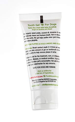 RADIUS USDA Organic Dental Solutions Adult Kit Toothbrush & Toothpaste | Firm Bristle & Non Toxic Toothpaste for Dogs | Designed to Clean Teeth and Help Prevent Tartar and Remove Plaque | Xylitol Free