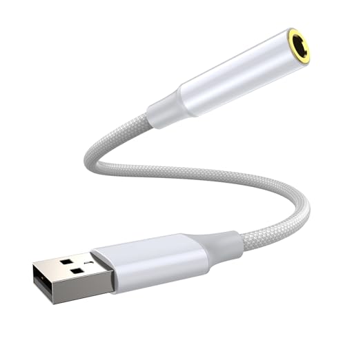 Pastall USB to Aux Adapter, Aux to USB, USB to 3.5mm Jack Audio Adapter,USB to Audio Jack Adapter,USB to 3.5mm TRRS Female Headset for PS4/PS5/Headphone/Mac/Linux/Laptop/Desktops/Docking Station