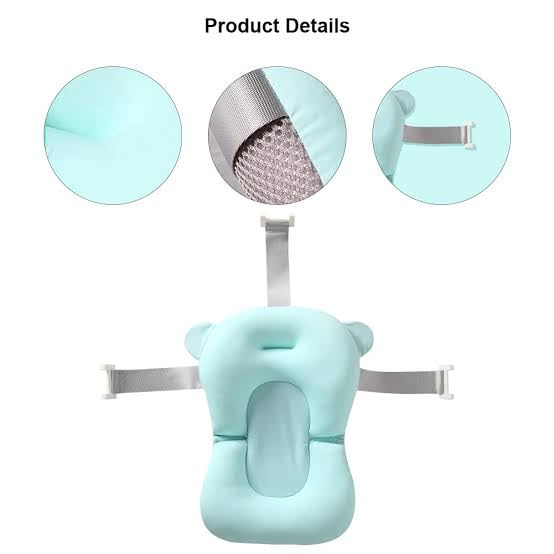 Richtots Premium Soft and Safe Baby Bath Cushion for Comfortable Bathing (Blue) - Image 4 thumbnail