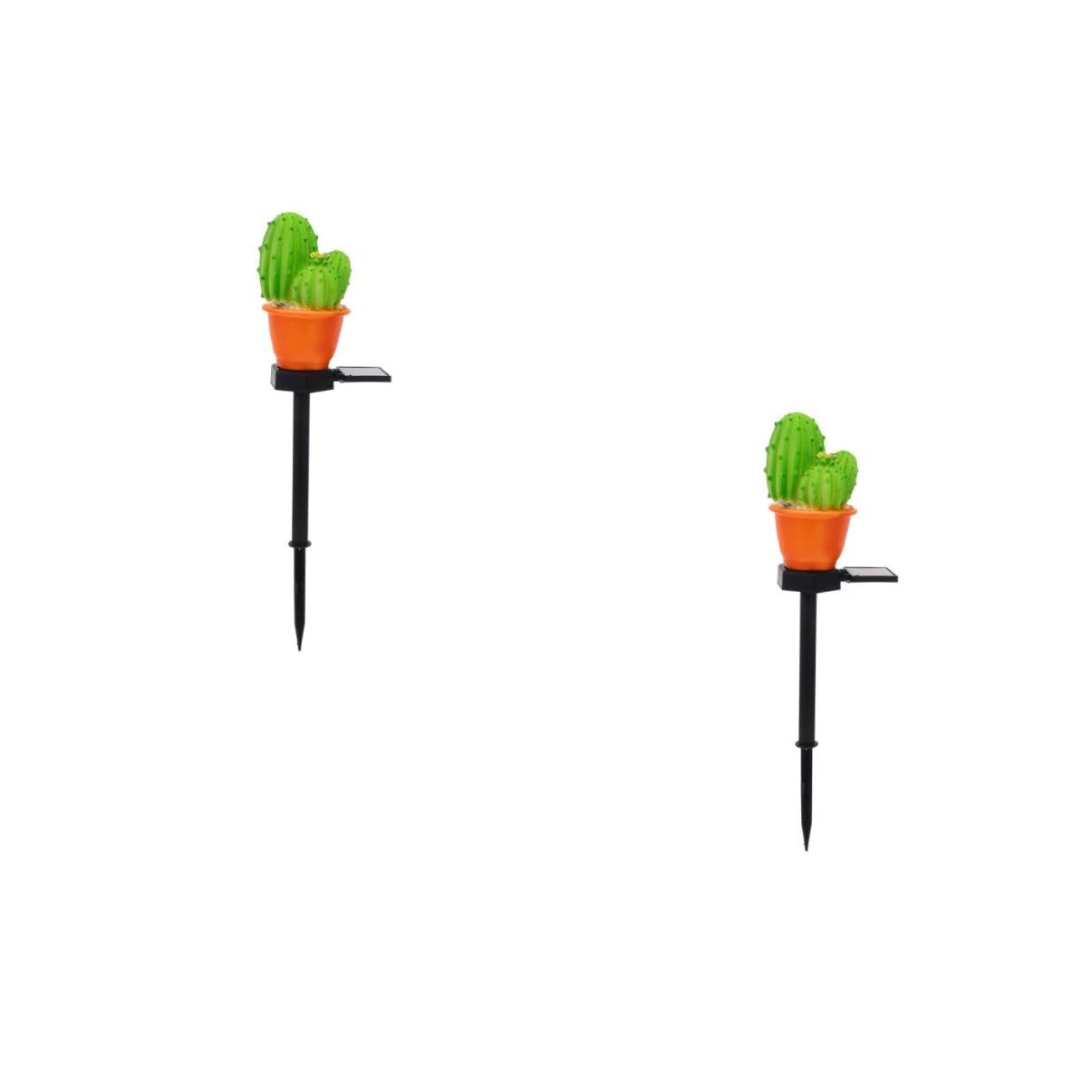 BESPORTBLE 2 Pcs Solar Lanterns Outdoor Decorative Cactus Ground Lamp for Yard Solar Landscape Lights Garden