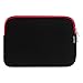 Price comparison product image Emartbuy Jet Black/Red Water Resistant Neoprene Soft Slim Zip Case Cover Sleeve Pouch 11.6-12.7 Inch Compatible With Selected Devices Listed Below