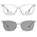 mincl Transition Photochromic Transparent Frame Bifocal Reading Glasses For Men Women,Square Sunglasses Readers (clear, 1.5x)