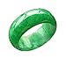Oligage Hand-Carve Jade Ring Full Green Inner Diameter Fashion Accessories Men Women Luck Gifts Amulet (Ring Size : 11)
