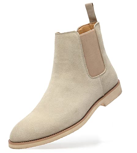 Santimon Leather Chelsea Boots for Men - Mens Slip On Dress Boots Casual Ankle Boots