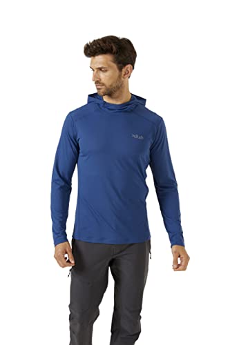 Rab Men's Force Hoody Lightweight Long-Sleeve Hooded Baselayer Shirt for Hiking, Climbing, & Trail Running