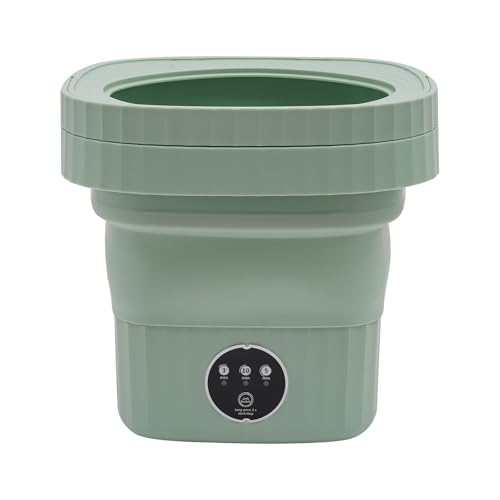 Mermajestic Lavadora portátil de 6 L plegable eléctrica, lavadora de viaje móvil con 3 programas de lavado y luz azul antibacteriana, para ropa interior, calcetines, ropa de bebé