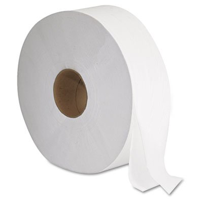 Jrt Jumbo Bath Tissue, Septic Safe, 2-Ply, White, 12" Diameter, 1,375 Ft Length, 6 Rolls/Carton