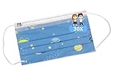 TBOC Nicht wiederverwendbare Hygienemaske für Kinder - [Packung 30 Einheiten] 3 Schichten [Planeten und Sterne]