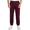 Fruit of the Loom Men's Eversoft Fleece Elastic Bottom Sweatpants with Pockets, Relaxed Fit, Moisture Wicking, Breathable, Maroon, XX-Large