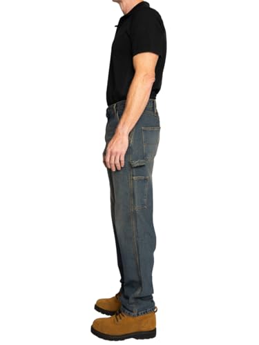 Image of FULL BLUE Carpenter Denim Jeans, Relaxed Fit, Utility Pocket & Hammer Loop