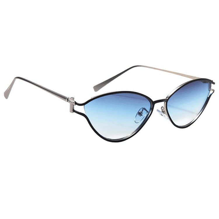 bullabulling Fashion Y2k Cat Eye Sunglasses For Women Trendy Metal Frame Triangle Sun Glasses Ladies Oval Shades UV4003