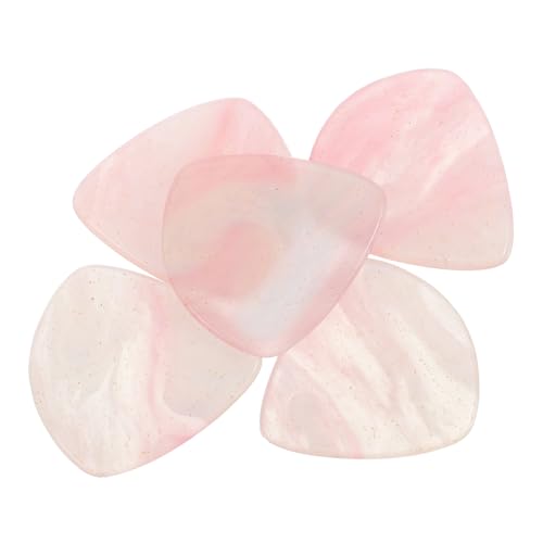 AKOOSY 5個心形天然樹脂ギターピック 軽量耐久 エレキベース アコースティック ギター属用品 素早いストローク演奏向け ステージと練習両用