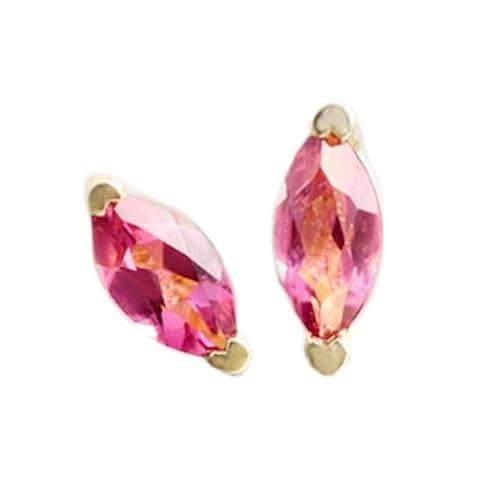 Boucles d'oreilles en tourmaline rose et argent 925 marquise LKSTD_0523