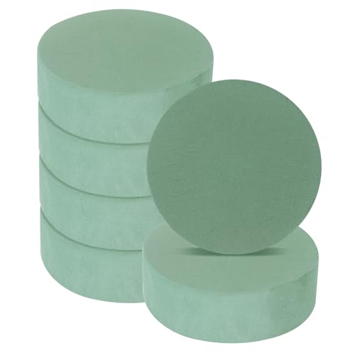 sourcing map Bloque de espuma floral redondo de 4.7 x 1.5 pulgadas, ladrillos de espuma de flores secas o húmedas para arreglos florales, decoración de bodas, fiestas de cumpleaños, verde, paquete de