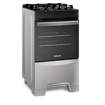 Fogão 4 Bocas Mesa de Vidro Silver Continental FC4GS