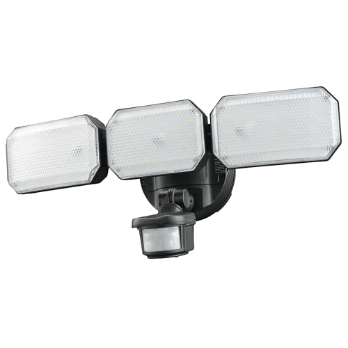 オーム電機monban 防犯センサーライト 3灯 リチウム充電池式 2500ルーメン 人感センサー LS-B313 07-8803 OHM