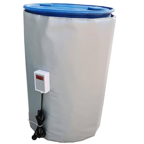 CHIPEL Drum Heater Blanket, 2300w Metal Oil Drum Heater, Industrial Grade/Weather Resistant 55 gal Insulated Drum Heating Blanket, 0~150℃ Adjustable Temperature, Barrel Heater(Grey)