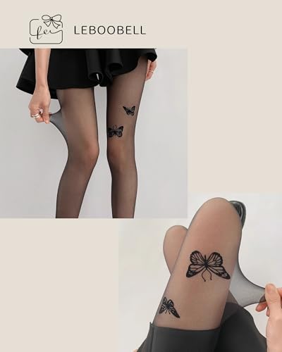 Womens Sexy Ultra-thin Stockings Jacquard Patterned Tights Leopard Black Silk Pantyhose One Size US S-M Party3