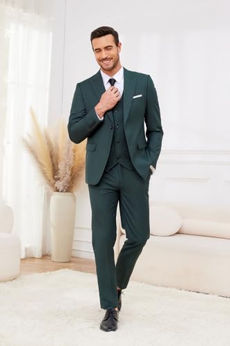 SUZHIMO Mens Suit 3 Piece Slim Fit Suits for Men Formal Business Suit Wedding Groom Prom2