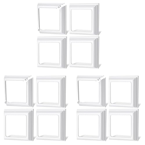 Bloepum 4x4Inch Vinyl Post Skirt-White Post Base Cover Trim for Wood and Vinyl Posts,Deck and Porch Column,Stair Rails-Set of 12