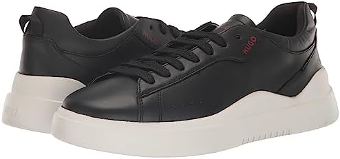 HUGO Cupsole Leather Low Profile Sneaker Black Oil | Image 6