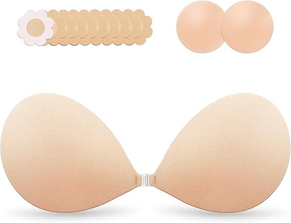 kanakadhara Women's & Girl's Strapless Push Up Wire Free Stick On Invisible Bra,Adhesive Sticky Front Hook Bra | Backless Bra | Light Padded Bra-picture-15