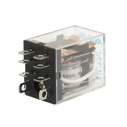 Relé de potencia 12V 8 pines JQX-13F DPDT para cuadros eléctricos