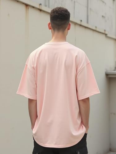 Image of Nobero 100% Cotton Oversized T Shirts for Men Stylish | Oversized Fit | Solid T Shirts for Men 180 GSM Combed Cotton | Round Neck Half Sleeve