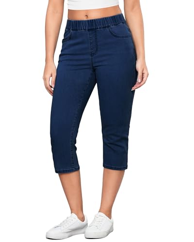 GRAPENT Capris Pants for Women Plus Size Stretch Waist...