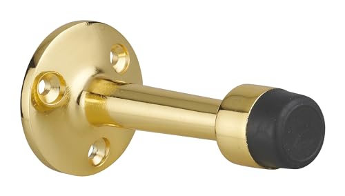 THIRARD 75mm Wall-Mounted Door Stop – Gold Finish Alloy, Durable & Stylish Design, Rubber Tip for Wall & Door Protection – Shock-Absorbing, Easy Installation, Ideal for Home & Office Use