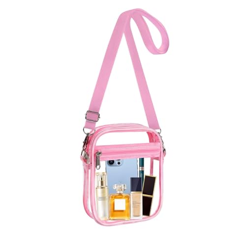 Image of Fibrdoo Clear Crossbody Purse Bag, Clear Bag Stadium Approved with Front Pocket for Concerts Sports Festivals