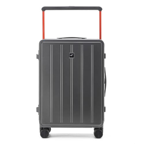 Aluminum Frame Suitcases Carry on Luggage Wide Pull Rod 24 Inch Suitcases TSA with Cup Holder, USB, 360 ° Universal Wheel,Grey,20in