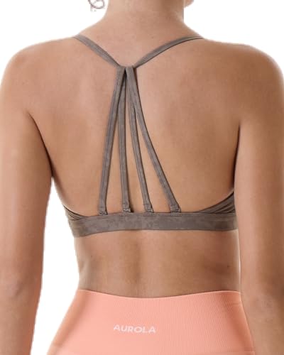 Image of AUROLA Mercury Workout Sports Bras Women Athletic Removable Padded Backless Strapy Minimal Crop Top