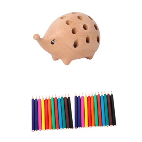 Porte-crayons en bois en forme de hérisson objet de design - 7