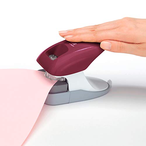 Image of Plus Paper Clinch Desktop Staple-Free Stapler, Wine