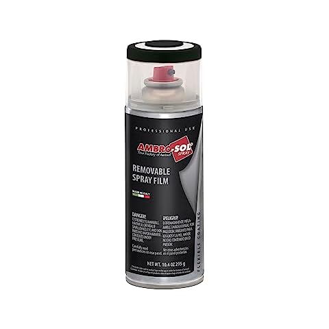 Ambro-Sol V406NE Removable Spray Film, Suitable on all Nonporous Surfaces, Suitable for Car Bodywork, Sports Equipment, Tools etc., Recyclable Tinplate Canister, NET WT. 10.40 OZ. 400ml, Matte Black Cover