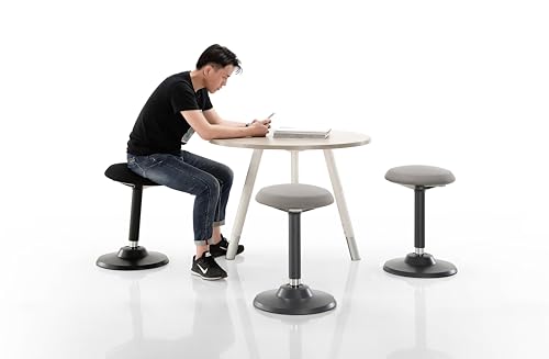 Image of Standing Desk Balance Wobble Stools, Height Adjustable 22-33 Inch for Office and Classroom, Anti-Fatigue Standing Chairs, Ergonomic Stools with Anti-Slip Flat Bottom, Black