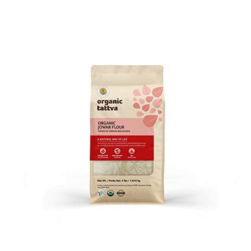 Organic Jowar Flour (Sorghum Flour) Packed in 4 Lbs Vaccum Pack