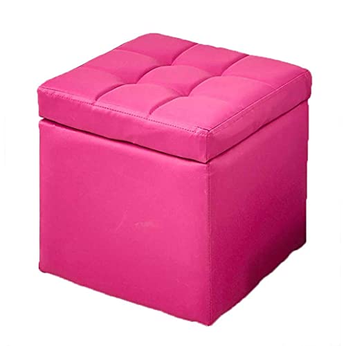 ISHEGREV Reposapiés con Cubo de Almacenamiento, Taburete de Cuero con Almacenamiento, Taburete portátil para pies, Asiento Acolchado tapizado - Taburete con reposapiés para Sala de Estar