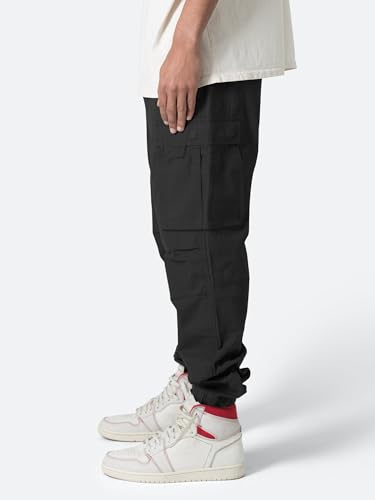 SUNNOW Men's Casual Cargo Pants Black Outdoor Hiking Pants for Men Athletic Joggers3