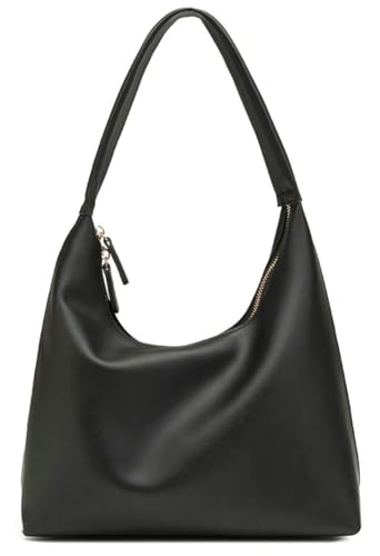Trendy Vegan Leather Hobo Bags for Women Slouchy Top Handle Bag Crescent Shoulder Bag Soft Tote Handbag Underarm Purse 2025