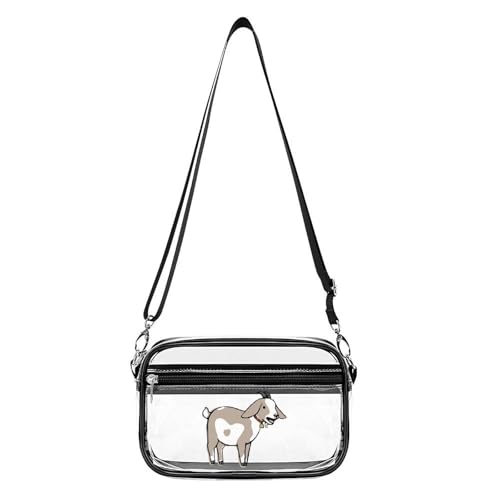 Goat Clear Stadium Bag Mini Crossbody Bag Anti-Theft Side Shoulder Bags Messenger Bag Unisex