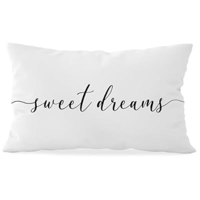 HONLUNG Sweet Dreams Throw Pillow Covers,Bed Decorative Pillows Covers, 12x20 Pillow Cover,Farmhouse Home Decor for Couch Bed Bedroom?White?