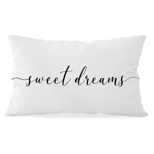 HONLUNG Sweet Dreams Pillow Covers,Bed Decorative Pillows Covers, 12x20 Pillow Cover, Farmhouse Home Decor for Couch Bed Bedroom（White）