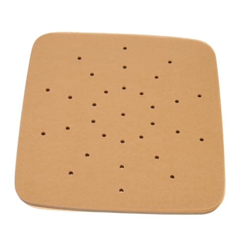 EXQUIMEUBLE 200枚 食品グレード耐熱エアフライヤー用紙ライナー 無添加防油クッキングペーパー オーブン ノンフライヤー対応 呼吸孔設計で焦げ