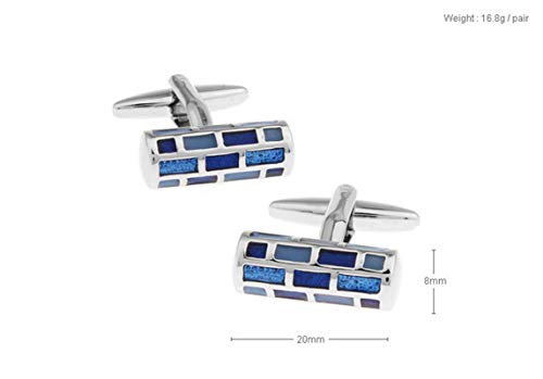 Mancuernillas Cilíndricas Azules para Hombre miniatura 4