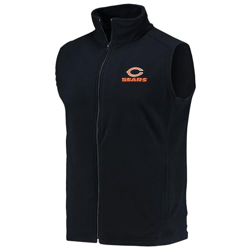 Image of dunbrooke Men's Black Minnesota Vikings Houston Fleece Full-Zip Vest