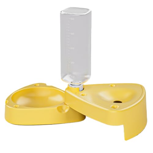 Cuenco para agua y comida para gatos - Waterer automático para gatos, limpieza a prueba de polvo Cuencos para gatos plegables a prueba de fugas Platos con bebedero para perros pequeños y medianos