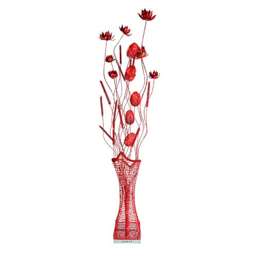 Lámpara de pie roja de flor TTDGYYXW (A) con luz LED decorativa para salón